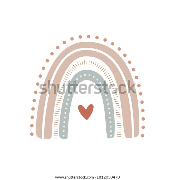 Boho Pastel Rainbow Vector Illustration Stock Vector (Royalty Free
