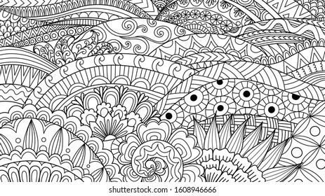 Boho pattern for background, decorations, banner, coloring book, cards and so on - Vector