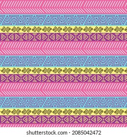 Boho Muster Design. Ethnische mystische spirituelle Tapete. Magisches, esoterisches, Stammes umrissenes Boho-Muster. Fangstruktur. Spirituelle Dekoration. Modedededekor mit Sacred Boho-Stoff. Vektorgrafik