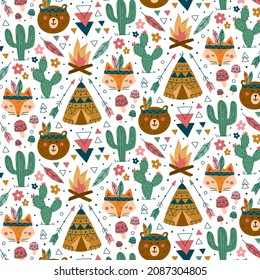 Boho pattern design. Ethnic mystic spiritual style wallpaper. Magic, esoteric, tribal outline boho pattern. Catcher texture. Spiritual decoration. Sacred boho fabric fashion decor. Vector illustration