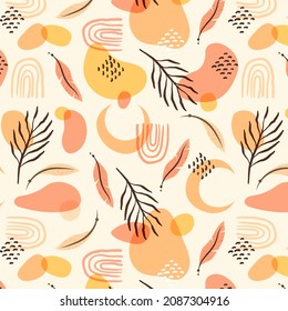 Boho Muster Design. Ethnische mystische spirituelle Tapete. Magisches, esoterisches, Stammes umrissenes Boho-Muster. Fangstruktur. Spirituelle Dekoration. Modedededekor mit Sacred Boho-Stoff. Vektorgrafik