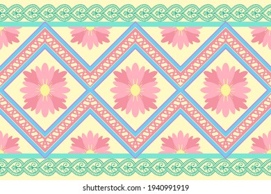 Boho pattern design for fabric prints. Indian, Aztec, fashion design.pillow textile decoration wallpaper. Ethnic, ikat, African, American chevron background. Floral vector illustrations.