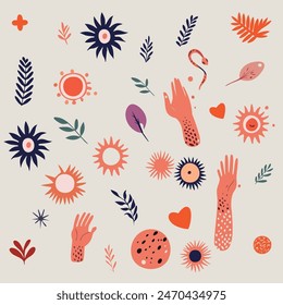 Boho pattern, EPS digital illustration, boho style, magic bundle