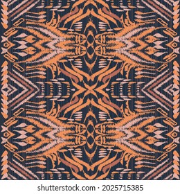 Patrón boho ikat patrón gitano africano y norteamericano tela japonesa mexicana boho patrón textil de moda étnica vector textura de ornamento sin costura textura nativa ropa abstracta amarra alfombra bohemiana