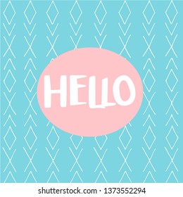 Boho pattern postcard vector
