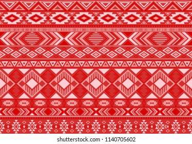 Boho pattern tribal ethnic motifs geometric seamless vector background. Chic indian tribal motifs clothing fabric textile print traditional design with triangle and rhombus shapes.