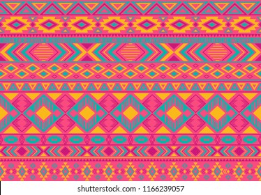 Boho Muster Stammes ethnische Motive geometrischen nahtlosen Vektorhintergrund. Fantastische Kat-Tribal-Motive bekleiden Stoffdruck Textil traditionellen Design mit Dreieck und Rhombus-Formen.