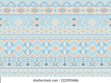 Boho pattern tribal ethnic motifs geometric seamless vector background. Rich boho tribal motifs clothing fabric textile print traditional design with triangle and rhombus shapes.