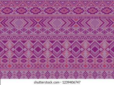 Boho pattern tribal ethnic motifs geometric seamless vector background. Awesome ikat tribal motifs clothing fabric textile print traditional design with triangle and rhombus shapes.