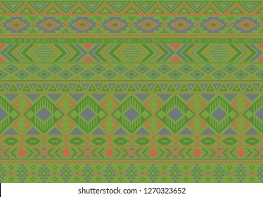 Boho pattern tribal ethnic motifs geometric seamless vector background. Cool boho tribal motifs clothing fabric textile print traditional design with triangle and rhombus shapes.
