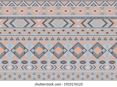 Boho pattern tribal ethnic motifs geometric seamless vector background. Awesome boho tribal motifs clothing fabric textile print traditional design with triangle and rhombus shapes.