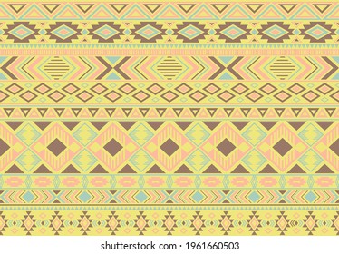 Boho pattern tribal ethnic motifs geometric seamless vector background. Awesome boho tribal motifs clothing fabric textile print traditional design with triangle and rhombus shapes.