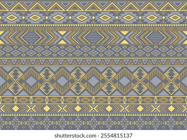 Boho pattern tribal ethnic motifs geometric seamless vector background. Trendy indonesian tribal motifs clothing fabric textile print traditional design with triangle and rhombus shapes.