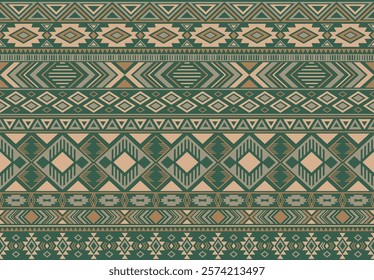 Boho pattern tribal ethnic motifs geometric seamless vector background. Chic boho tribal motifs clothing fabric textile print traditional design with triangle and rhombus shapes.