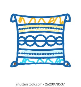 boho pillow living room doodle icon sketch vector. boho pillow living room sign. isolated symbol illustration