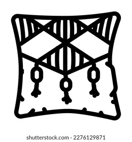 boho pillow living room line icon vector. boho pillow living room sign. isolated contour symbol black illustration