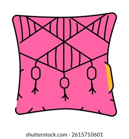boho pillow living room line icon vector. boho pillow living room sign. isolated symbol illustration