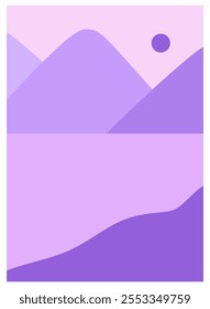 boho purple decorative wall.
mountains wall art.
abstract background.
flat design illustration.
boho background.
