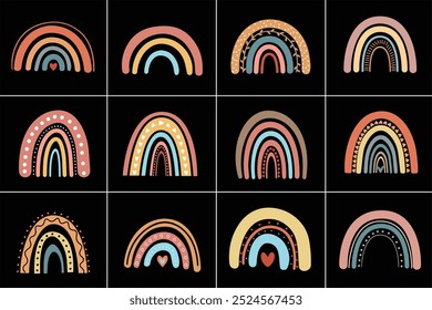 Boho Rainbow Bundle T-Shirt  Design
