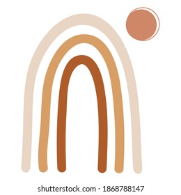 Boho rainbow design element. Vector illustration.