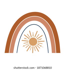 Boho rainbow design element. Vector illustration.