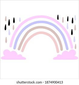 Boho Rainbow drawing funny clipart