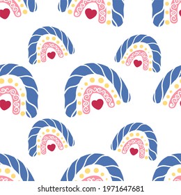 A Boho rainbow. For fabrics, children's rooms, toys, prints, etc. Seamless background.