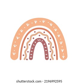 arcoíris de boho. elementos decorativos de tarjeta de bienvenida de bebé dibujados a mano arcoíris pastel