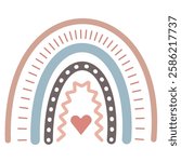 Boho Rainbow with Heart Clipart