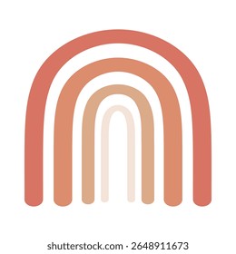 Boho Rainbow Icon Isolated on White Background. Minimal. Vector Illustration