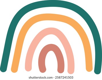 Boho Rainbow Illustration: Simple Vector Design Element