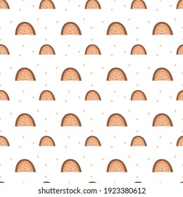 Boho rainbow love seamless pattern 