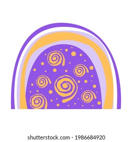 Boho rainbow. Poster. Scandinavian design for kids wallpaper and home decor. Boho rainbow for baby shower invitations, postcards, posters in the nursery. Vector bohemian rainbow