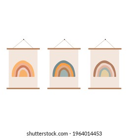 Boho rainbow. Rainbow poster. Vector illustration