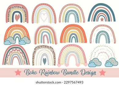 Boho Rainbow SVG Bundle Design Rainbow color bundle   svg