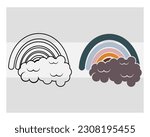 Boho Rainbow, SVG Bundle, Layered Bohemian, Cute Rainbow Svg, Circut Cut Files Silhouette, Baby Rainbow Svg, Pastel Rainbow Svg, Silhouette, Clipart, Vcetor, Outline, Eps, Cut file