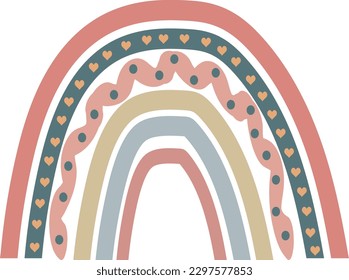 Diseño de vectores SVG del arcoiris Boho   Diseño de arco iris 
