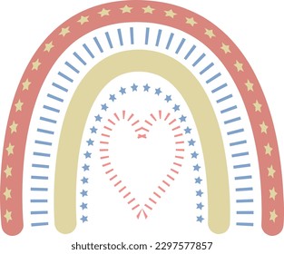 Diseño de vectores SVG del arcoiris Boho   Diseño de arco iris 