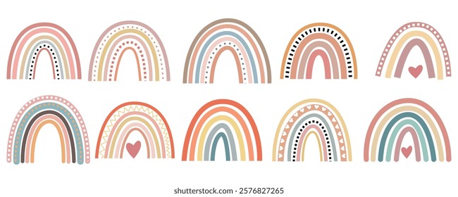 Boho Rainbow T Shirt Design vector bundle