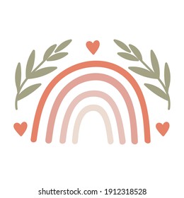 Boho rainbow template design. Vector illustration.