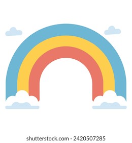 Una ilustración de color vectorial boho arcoiris aislada en un fondo blanco