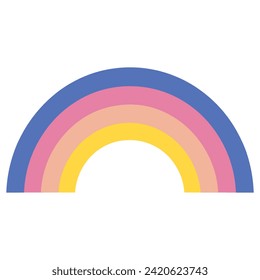 Eine bunter Boho-Regenbogen-Vektorgrafik einzeln auf weißem Hintergrund