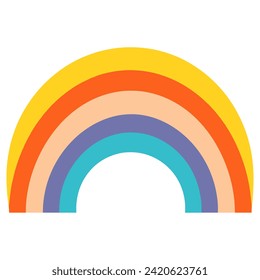 Una ilustración de color vectorial boho arcoiris aislada en un fondo blanco