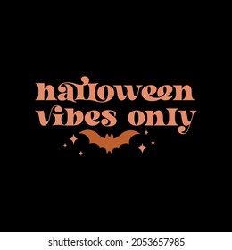 Boho retro Happy Halloween poster, greeting card, party invitation. Vector illustration.
