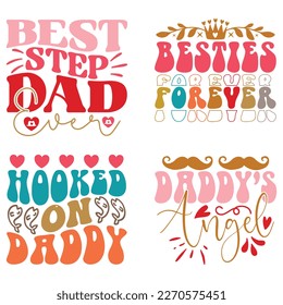 Boho Retro Style Dad Quotes T-shirt And SVG Design Bundle. Dad Daddy Papa SVG Quotes T shirt Design Bundle, Vector EPS Editable Files, Can You Download This File.