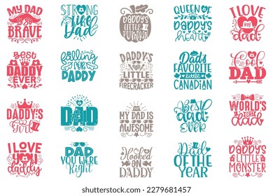 Boho Retro Style Dad Quotes T-shirt And SVG Design Bundle. Dad SVG Quotes T shirt Design Bundle, Vector EPS Editable Files, Can You Download This File.