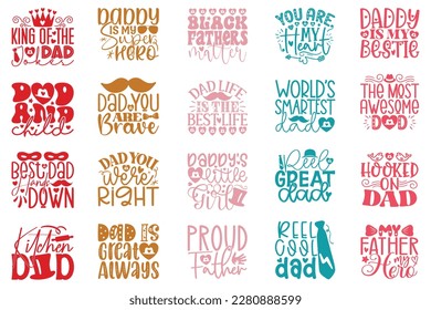 Boho Retro Style Dad Quotes T-shirt And SVG Design Bundle. Dad SVG Quotes T shirt Design Bundle, Vector EPS Editable Files, Can You Download This File.