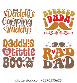 Boho Retro Style Dad SVG und T-Shirt Design Paket, Papa Papa Papa SVG Quotes Design T Shirt Paket, Vector EPS Editable Dateien, können Sie dieses Design Paket herunterladen.