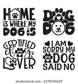 Boho Retro Style Dog Quotes T-shirt And SVG Design Bundle. Dog SVG Quotes T shirt Design Bundle, Vector EPS Editable Files, Can You Download This File.