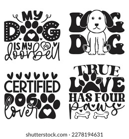 Boho Retro Style Dog Quotes T-shirt And SVG Design Bundle. Dog SVG Quotes T shirt Design Bundle, Vector EPS Editable Files, Can You Download This File.